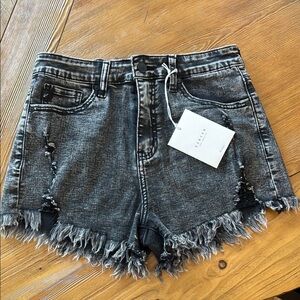 KanCan Distressed Black Jean Shorts